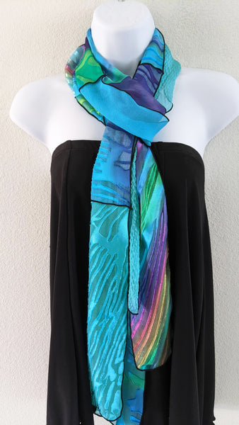 Silk Art Scarf  Sea Jewels